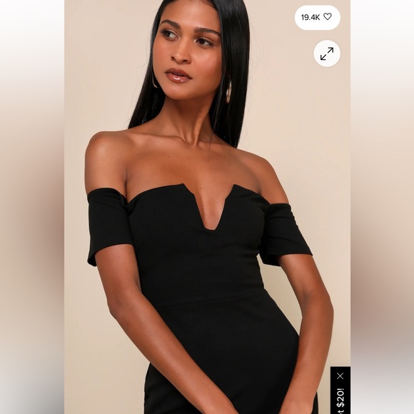 Lulus Lynne Black Off-The-Shoulder Mermaid Maxi Dress, Size S - Picture 2 of 8